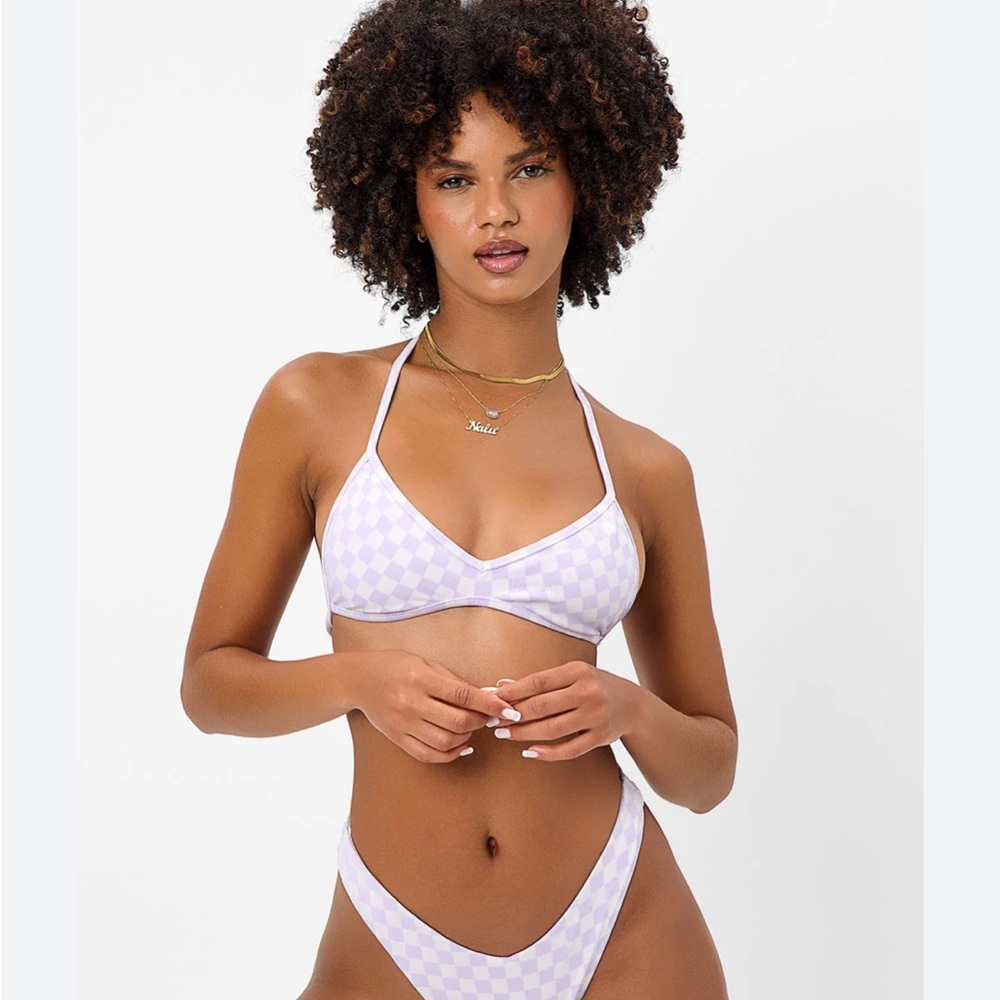 Frankie’s bikinis boardwalk checkerboard top M 👙